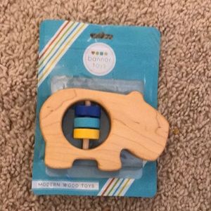 Bannor Toys Wooden Hippo Rattle